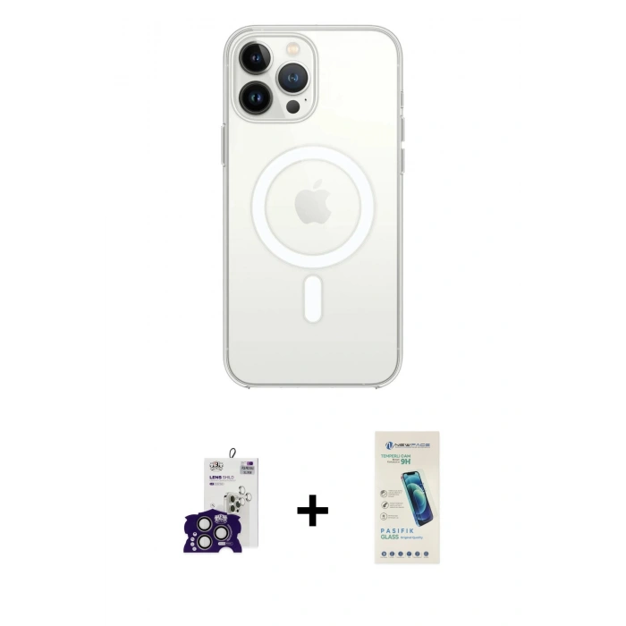 MARSİLYAN™- iPhone 16 Pro Max Kılıf Kutup Klasik Serisi - Şeffaf Pasifik Cam Ekran Koruyucu + Bilvis Titan Kamera Lens - TMGI
