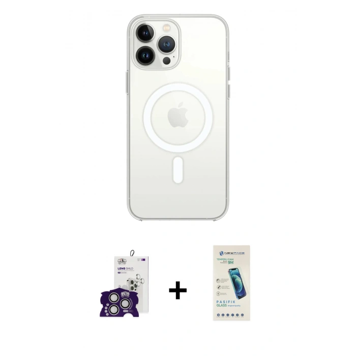 MARSİLYAN™- iPhone 16 Pro Max Kılıf Kutup Klasik Serisi - Şeffaf Pasifik Cam Ekran Koruyucu + Bilvis Titan Kamera Lens - GS