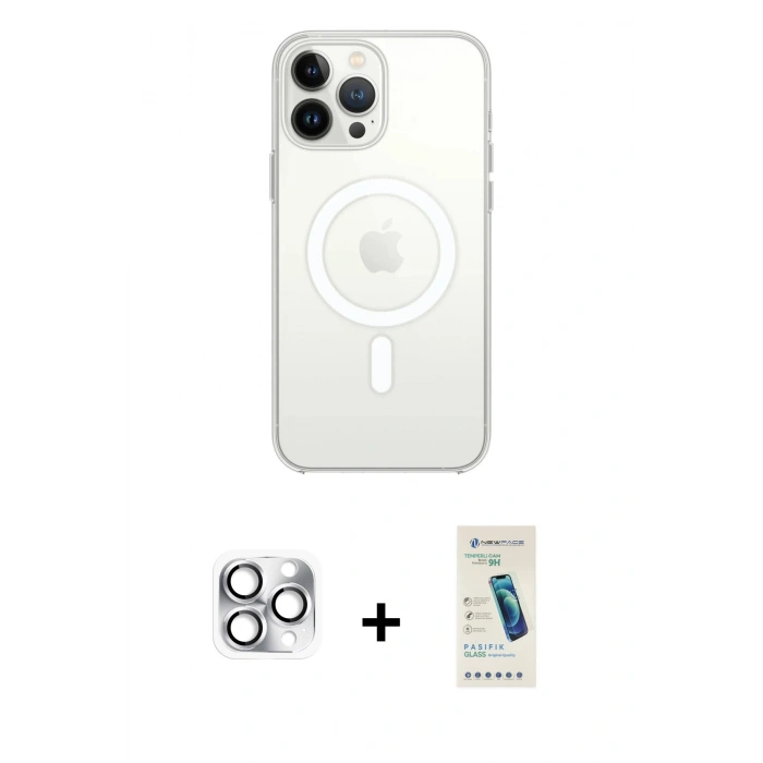 MARSİLYAN™- iPhone 16 Pro Max Kılıf Kutup Klasik Serisi - Şeffaf Pasifik Cam Ekran Koruyucu + Pers Alüminyum Kamera Lens - GS