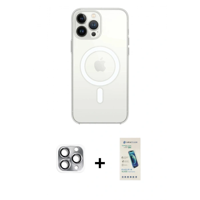 MARSİLYAN™- iPhone 16 Pro Max Kılıf Kutup Klasik Serisi - Şeffaf Pasifik Cam Ekran Koruyucu + Pers Alüminyum Kamera Lens - GI