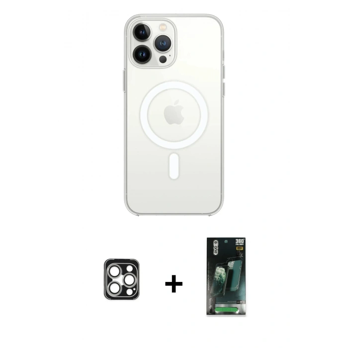 MARSİLYAN™- iPhone 16 Pro Max Kılıf Kutup Klasik Serisi - Siyah 360 Mat Full Body Arka Koruyucu + PVD Metal Kamera Lens - GS