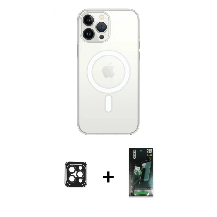 MARSİLYAN™- iPhone 16 Pro Max Kılıf Kutup Klasik Serisi - Siyah 360 Mat Full Body Arka Koruyucu + PVD Metal Kamera Lens - SH