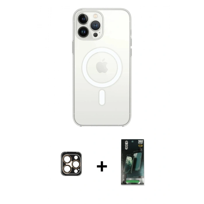 MARSİLYAN™- iPhone 16 Pro Max Kılıf Kutup Klasik Serisi - Siyah 360 Mat Full Body Arka Koruyucu + PVD Metal Kamera Lens - GD