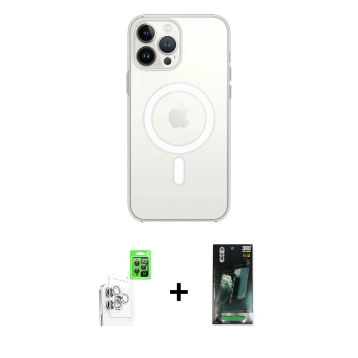 MARSİLYAN™- iPhone 16 Pro Max Kılıf Kutup Klasik Serisi - Siyah 360 Mat Full Body Arka Koruyucu + Raze Metal Kamera Lens - BZ