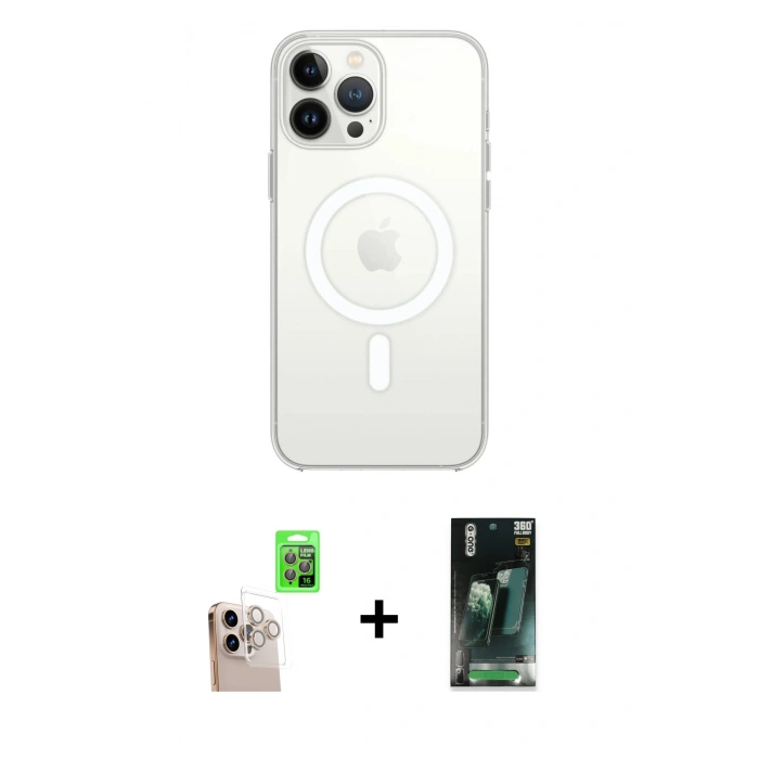 MARSİLYAN™- iPhone 16 Pro Max Kılıf Kutup Klasik Serisi - Siyah 360 Mat Full Body Arka Koruyucu + Raze Metal Kamera Lens - NLGY