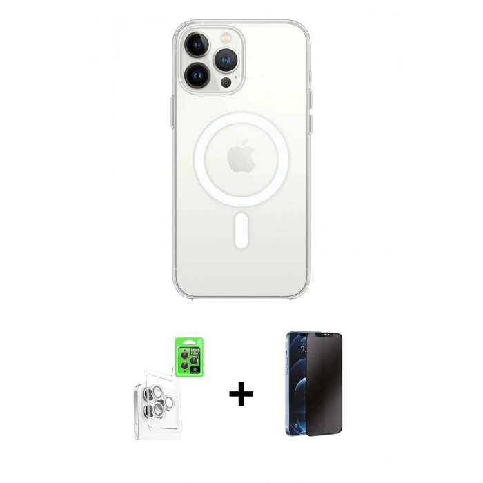 MARSİLYAN™- iPhone 16 Pro Max Kılıf Kutup Klasik Serisi - Siyah 3D Antistatik Hayalet Cam Ekran Koruyucu + Raze Metal Kamera Lens - BZ