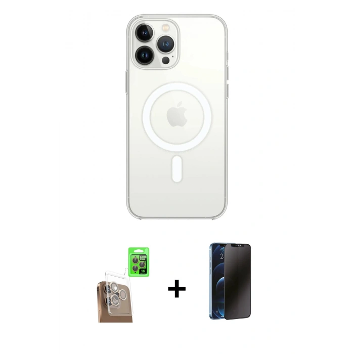 MARSİLYAN™- iPhone 16 Pro Max Kılıf Kutup Klasik Serisi - Siyah 3D Antistatik Hayalet Cam Ekran Koruyucu + Raze Metal Kamera Lens - CLTM