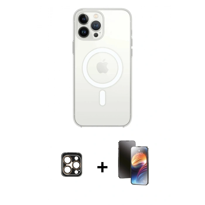 MARSİLYAN™- iPhone 16 Pro Max Kılıf Kutup Klasik Serisi - Siyah 3D Antistatik Mat Seramik Nano Ekran Koruyucu + PVD Metal Kamera Lens - GD