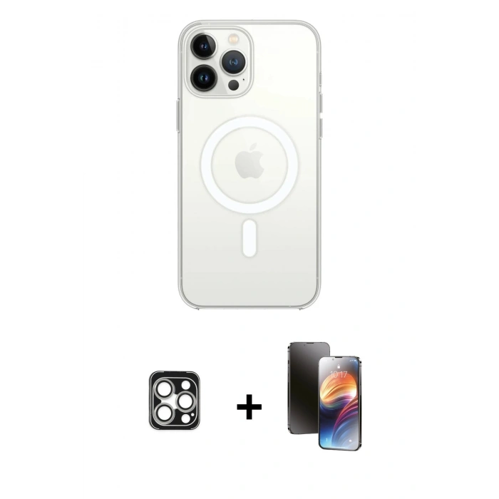 MARSİLYAN™- iPhone 16 Pro Max Kılıf Kutup Klasik Serisi - Siyah 3D Antistatik Mat Seramik Nano Ekran Koruyucu + PVD Metal Kamera Lens - GS