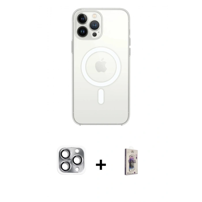 MARSİLYAN™- iPhone 16 Pro Max Kılıf Kutup Klasik Serisi - Siyah Bilvis 3D Cam Ekran Koruyucu + Pers Alüminyum Kamera Lens - GI