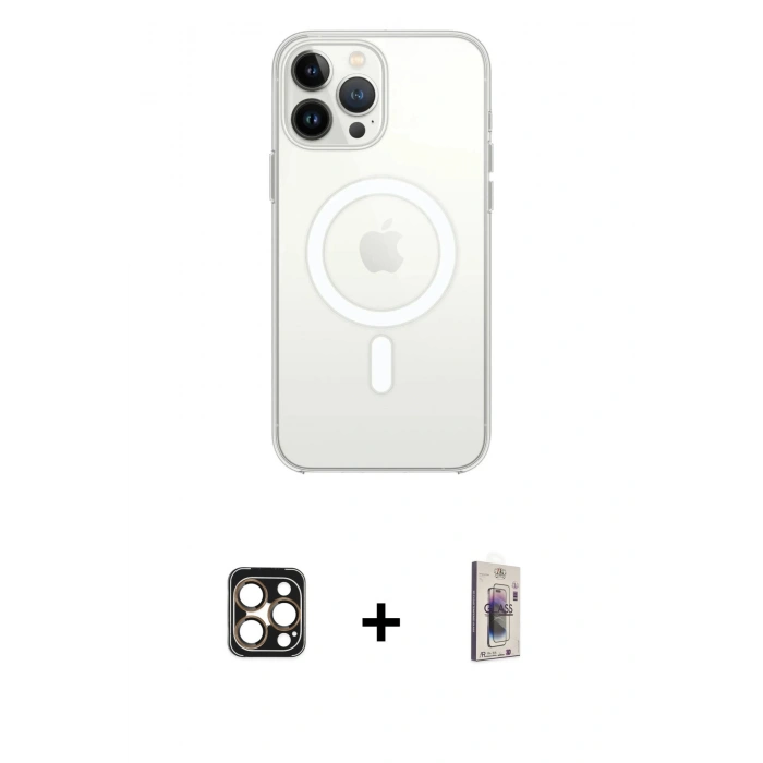 MARSİLYAN™- iPhone 16 Pro Max Kılıf Kutup Klasik Serisi - Siyah Bilvis 3D Cam Ekran Koruyucu + PVD Metal Kamera Lens - GD