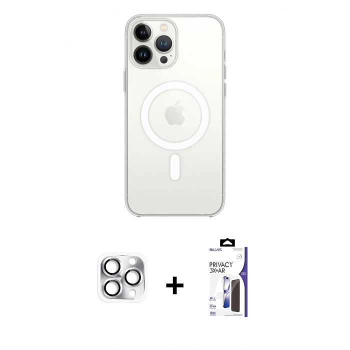 MARSİLYAN™- iPhone 16 Pro Max Kılıf Kutup Klasik Serisi - Siyah Bilvis 3X AR Hayalet Cam Ekran Koruyucu + Pers Alüminyum Kamera Lens - GS