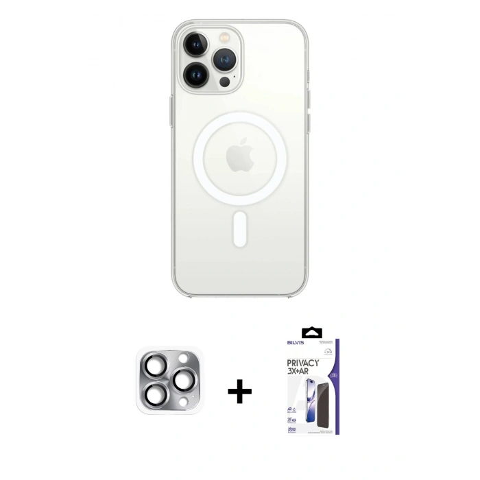 MARSİLYAN™- iPhone 16 Pro Max Kılıf Kutup Klasik Serisi - Siyah Bilvis 3X AR Hayalet Cam Ekran Koruyucu + Pers Alüminyum Kamera Lens - GI