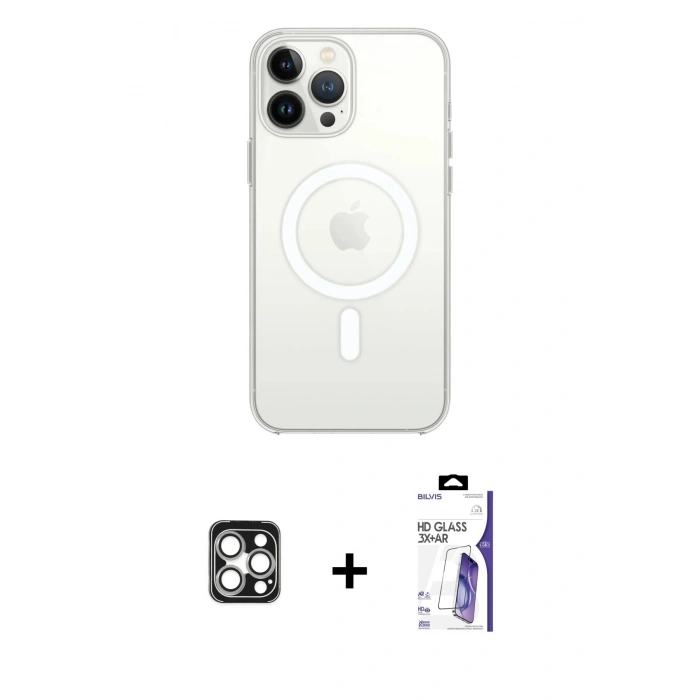 MARSİLYAN™- iPhone 16 Pro Max Kılıf Kutup Klasik Serisi - Siyah Bilvis 3X AR HD Cam Ekran Koruyucu + PVD Metal Kamera Lens - GS