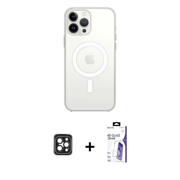 MARSİLYAN™- iPhone 16 Pro Max Kılıf Kutup Klasik Serisi - Siyah Bilvis 3X AR HD Cam Ekran Koruyucu + PVD Metal Kamera Lens - SH