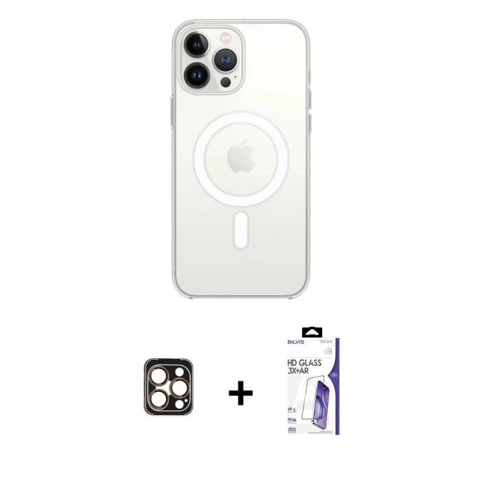 MARSİLYAN™- iPhone 16 Pro Max Kılıf Kutup Klasik Serisi - Siyah Bilvis 3X AR HD Cam Ekran Koruyucu + PVD Metal Kamera Lens - GD