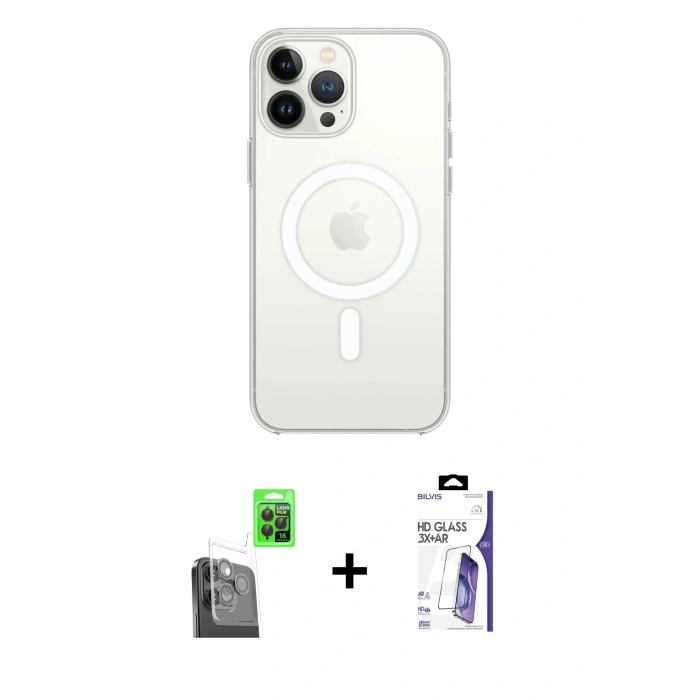 MARSİLYAN™- iPhone 16 Pro Max Kılıf Kutup Klasik Serisi - Siyah Bilvis 3X AR HD Cam Ekran Koruyucu + Raze Metal Kamera Lens - SH