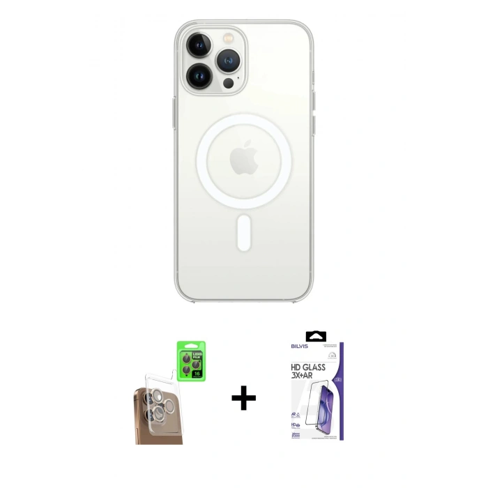 MARSİLYAN™- iPhone 16 Pro Max Kılıf Kutup Klasik Serisi - Siyah Bilvis 3X AR HD Cam Ekran Koruyucu + Raze Metal Kamera Lens - CLTM