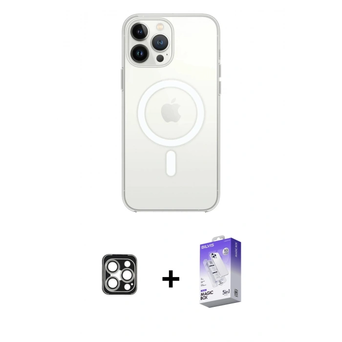 MARSİLYAN™- iPhone 16 Pro Max Kılıf Kutup Klasik Serisi - Siyah Bilvis 5in1 3D Magic Cam Ekran Koruyucu + PVD Metal Kamera Lens - GS