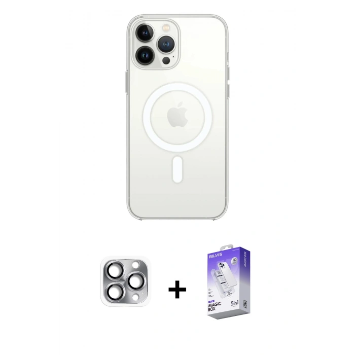MARSİLYAN™- iPhone 16 Pro Max Kılıf Kutup Klasik Serisi - Siyah Bilvis 5in1 3D Magic Cam Ekran Koruyucu + Pers Alüminyum Kamera Lens - GI