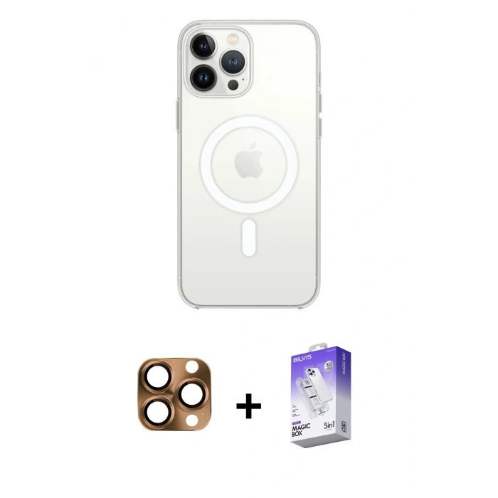 MARSİLYAN™- iPhone 16 Pro Max Kılıf Kutup Klasik Serisi - Siyah Bilvis 5in1 3D Magic Cam Ekran Koruyucu + Pers Alüminyum Kamera Lens - CLTM
