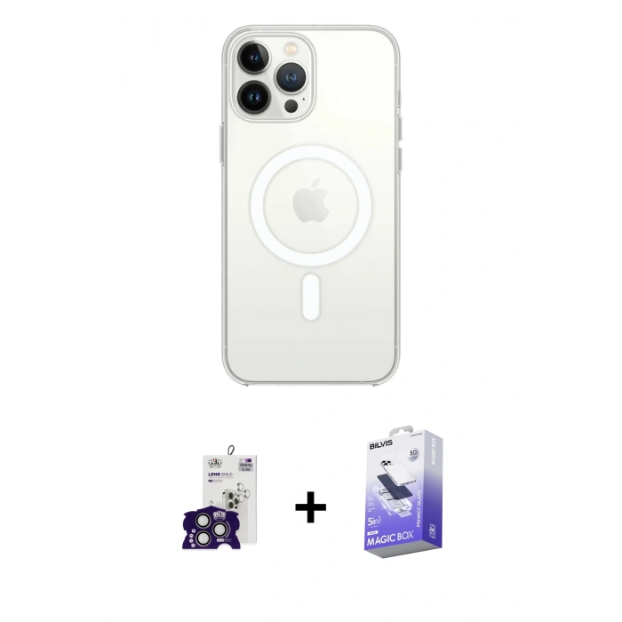 MARSİLYAN™- iPhone 16 Pro Max Kılıf Kutup Klasik Serisi - Siyah Bilvis 5in1 5D Magic Hayalet Cam Ekran Koruyucu + Bilvis Titan Kamera Lens - TMGI