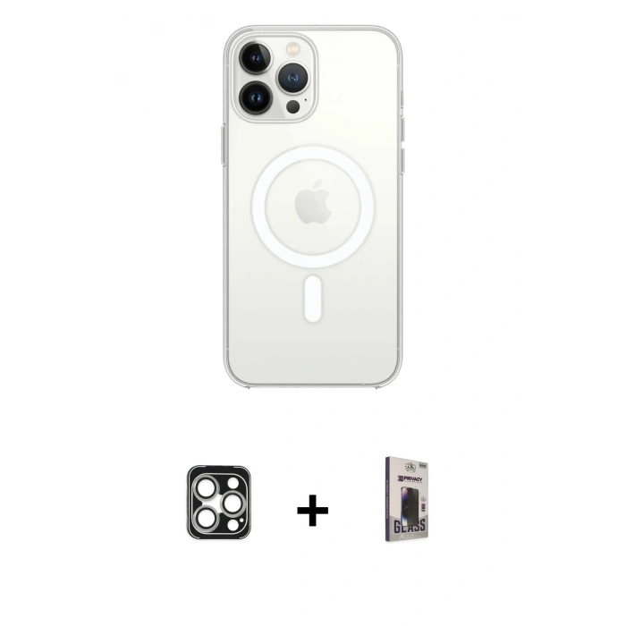 MARSİLYAN™- iPhone 16 Pro Max Kılıf Kutup Klasik Serisi - Siyah Bilvis Hayalet Cam Ekran Koruyucu + PVD Metal Kamera Lens - GS