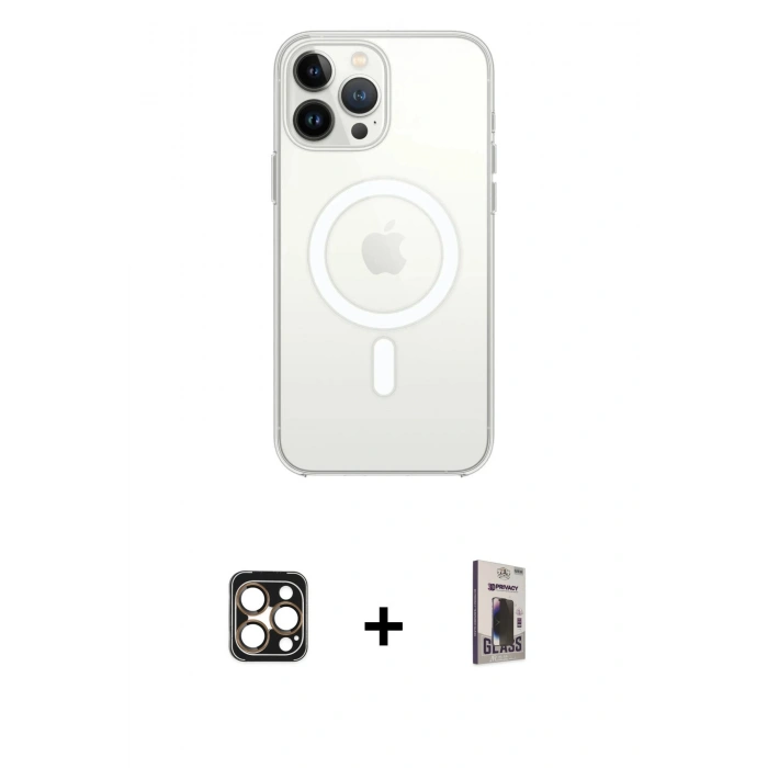 MARSİLYAN™- iPhone 16 Pro Max Kılıf Kutup Klasik Serisi - Siyah Bilvis Hayalet Cam Ekran Koruyucu + PVD Metal Kamera Lens - GD