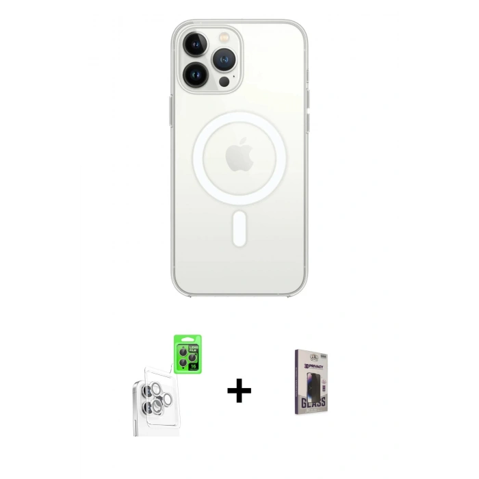 MARSİLYAN™- iPhone 16 Pro Max Kılıf Kutup Klasik Serisi - Siyah Bilvis Hayalet Cam Ekran Koruyucu + Raze Metal Kamera Lens - BZ