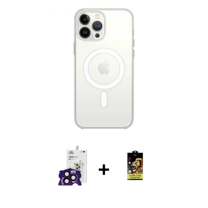 MARSİLYAN™- iPhone 16 Pro Max Kılıf Kutup Klasik Serisi - Siyah Buffer Cam Ekran Koruyucu + Bilvis Titan Kamera Lens - SH