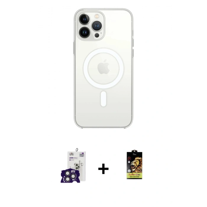 MARSİLYAN™- iPhone 16 Pro Max Kılıf Kutup Klasik Serisi - Siyah Buffer Cam Ekran Koruyucu + Bilvis Titan Kamera Lens - TMGI