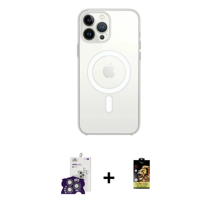 MARSİLYAN™- iPhone 16 Pro Max Kılıf Kutup Klasik Serisi - Siyah Buffer Cam Ekran Koruyucu + Bilvis Titan Kamera Lens - GS