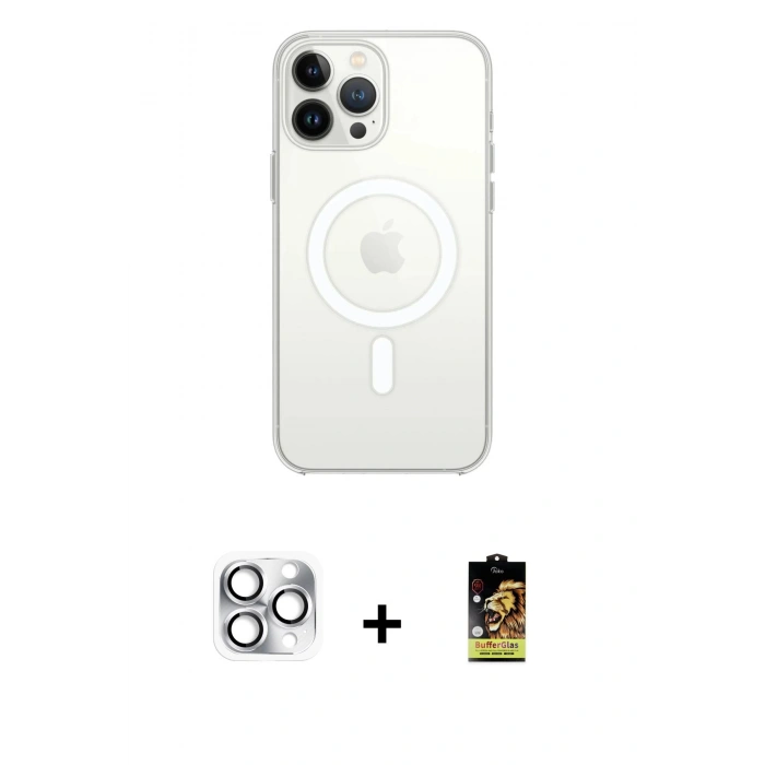 MARSİLYAN™- iPhone 16 Pro Max Kılıf Kutup Klasik Serisi - Siyah Buffer Cam Ekran Koruyucu + Pers Alüminyum Kamera Lens - GS