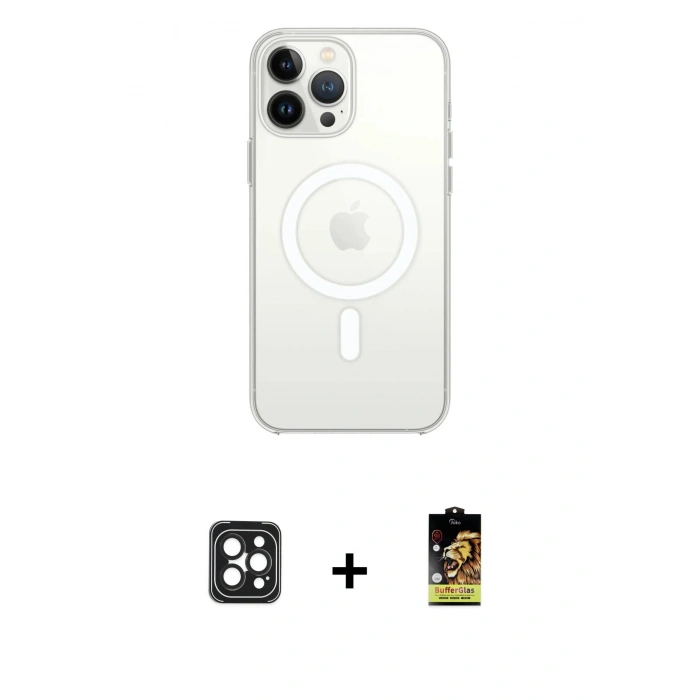 MARSİLYAN™- iPhone 16 Pro Max Kılıf Kutup Klasik Serisi - Siyah Buffer Cam Ekran Koruyucu + PVD Metal Kamera Lens - SH