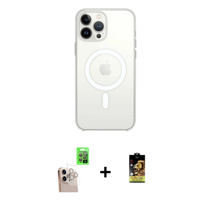 MARSİLYAN™- iPhone 16 Pro Max Kılıf Kutup Klasik Serisi - Siyah Buffer Cam Ekran Koruyucu + Raze Metal Kamera Lens - NLGY