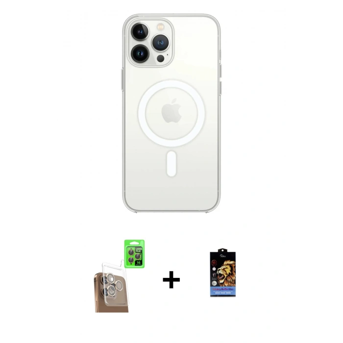 MARSİLYAN™- iPhone 16 Pro Max Kılıf Kutup Klasik Serisi - Siyah Buffer Hayalet Cam Ekran Koruyucu + Raze Metal Kamera Lens - CLTM