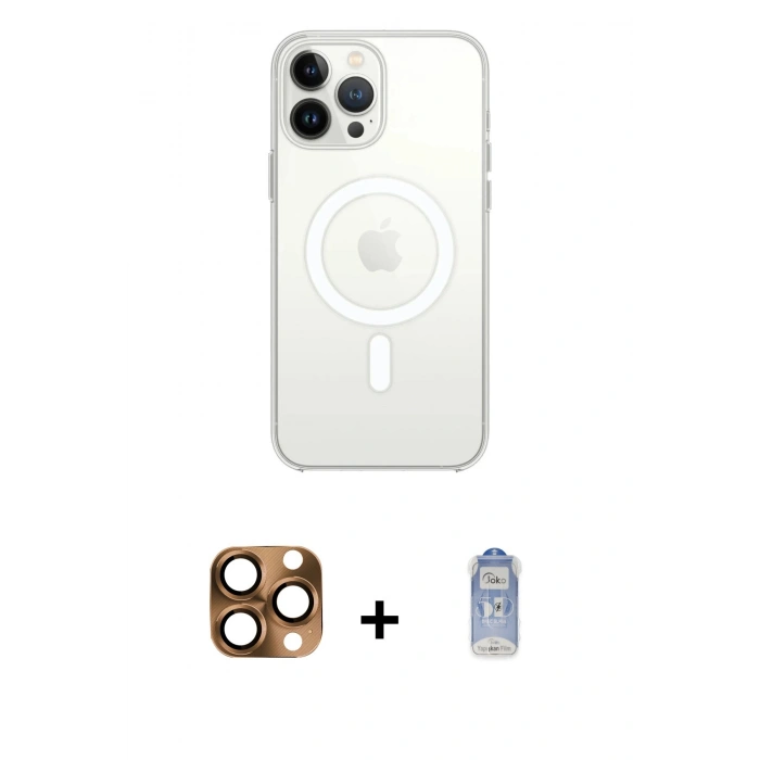 MARSİLYAN™- iPhone 16 Pro Max Kılıf Kutup Klasik Serisi - Siyah Joko Magic 5D Cam + Pers Alüminyum Kamera Lens - CLTM