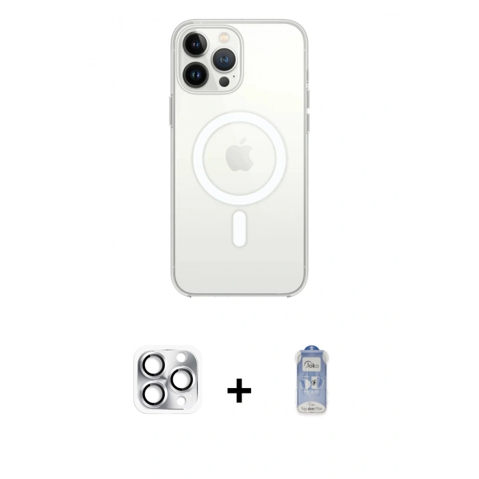 MARSİLYAN™- iPhone 16 Pro Max Kılıf Kutup Klasik Serisi - Siyah Joko Magic 5D Cam + Pers Alüminyum Kamera Lens - GS