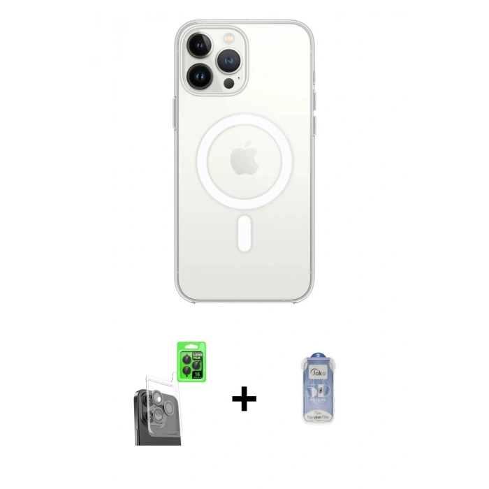 MARSİLYAN™- iPhone 16 Pro Max Kılıf Kutup Klasik Serisi - Siyah Joko Magic 5D Cam + Raze Metal Kamera Lens - SH