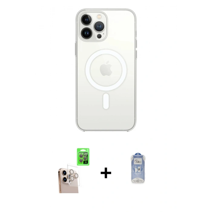 MARSİLYAN™- iPhone 16 Pro Max Kılıf Kutup Klasik Serisi - Siyah Joko Magic 5D Cam + Raze Metal Kamera Lens - NLGY
