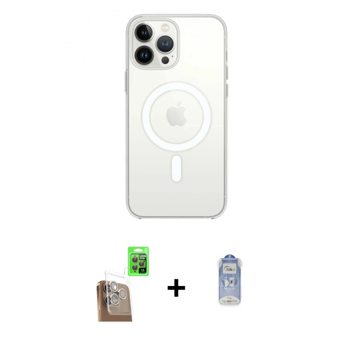 MARSİLYAN™- iPhone 16 Pro Max Kılıf Kutup Klasik Serisi - Siyah Joko Magic 5D Cam + Raze Metal Kamera Lens - CLTM