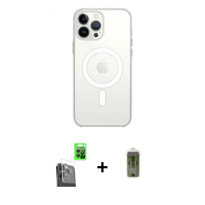 MARSİLYAN™- iPhone 16 Pro Max Kılıf Kutup Klasik Serisi - Siyah Joko Magic 5D Hayalet Cam + Raze Metal Kamera Lens - SH