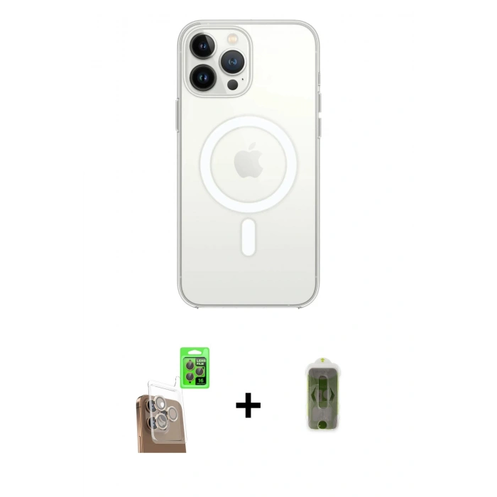 MARSİLYAN™- iPhone 16 Pro Max Kılıf Kutup Klasik Serisi - Siyah Joko Magic 5D Hayalet Cam + Raze Metal Kamera Lens - CLTM