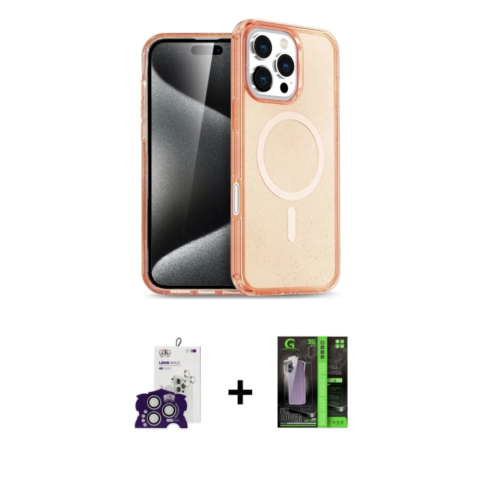 MARSİLYAN™- iPhone 16 Pro Max Kılıf Nova Asil Prime - Şeffaf 360 Full Body Arka Koruyucu + Bilvis Titan Kamera Lens - GS