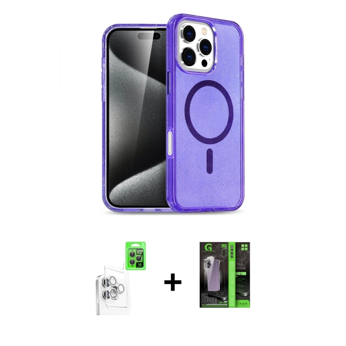 MARSİLYAN™- iPhone 16 Pro Max Kılıf Nova Asil Prime - Şeffaf 360 Full Body Arka Koruyucu + Raze Metal Kamera Lens - BZ