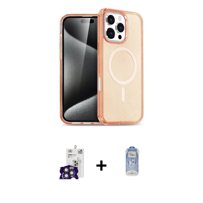 MARSİLYAN™- iPhone 16 Pro Max Kılıf Nova Asil Prime - Siyah Joko Magic 5D Cam + Bilvis Titan Kamera Lens - TMGI