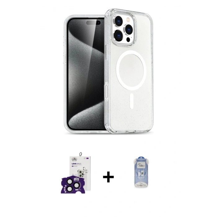 MARSİLYAN™- iPhone 16 Pro Max Kılıf Nova Asil Prime - Siyah Joko Magic 5D Cam + Bilvis Titan Kamera Lens - SH