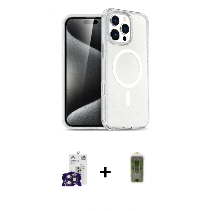 MARSİLYAN™- iPhone 16 Pro Max Kılıf Nova Asil Prime - Siyah Joko Magic 5D Hayalet Cam + Bilvis Titan Kamera Lens - TMGI