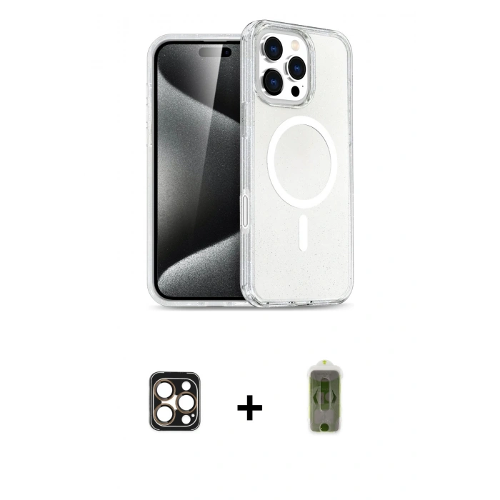 MARSİLYAN™- iPhone 16 Pro Max Kılıf Nova Asil Prime - Siyah Joko Magic 5D Hayalet Cam + PVD Metal Kamera Lens - GD
