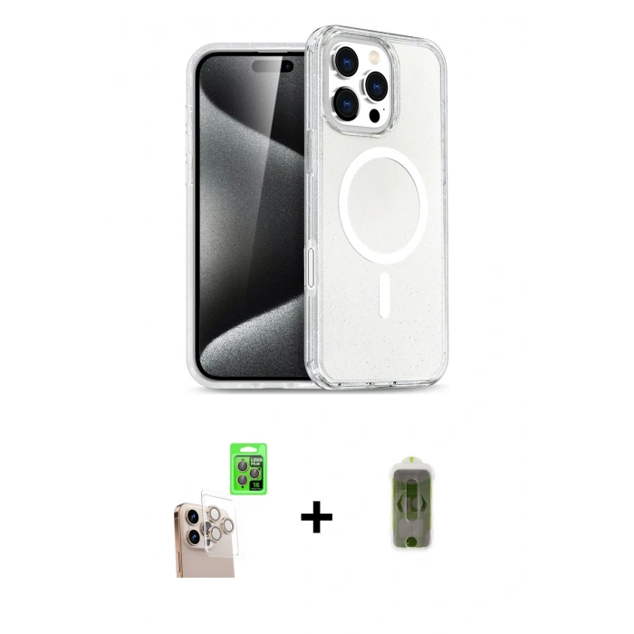 MARSİLYAN™- iPhone 16 Pro Max Kılıf Nova Asil Prime - Siyah Joko Magic 5D Hayalet Cam + Raze Metal Kamera Lens - NLGY